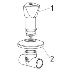 Schlösser Unterputzventil mit Dreikanthaubengriff, Lötanschluss 22mm, Messing... SCHLOESSER-0017962200001 4044997121436 (Abb. 1)