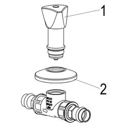 Schlösser Unterputzventil mit Dreikanthaubengriff, Pressanschluss 18mm, Messi... SCHLOESSER-0017981800001 4044997173459 (Abb. 1)