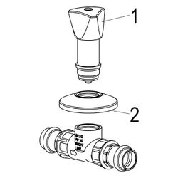 Schlösser Unterputzventil mit Dreikanthaubengriff, Pressanschluss 22mm, Messi... SCHLOESSER-0017982200001 4044997173466 (Abb. 1)