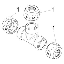 Schlösser T-Stück mit drei Quetschverschraubungen, DN 10, 3/8" x 10mm, verchr... SCHLOESSER-0018811010001 4044997130940 (Abb. 1)