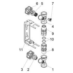 Schlösser Wasserzähler-Einbaugarnitur mit Steigrohr, starr, Q3 4m3/h, 1 1/4" ... SCHLOESSER-0022253000001 4044997175026 (Abb. 1)