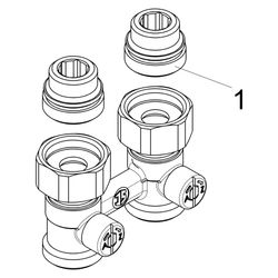 Schlösser Anschlussarmatur für Kompakt-Heizkörper, Durchgangsform Zweirohrsys... SCHLOESSER-0033501550002 4044997137000 (Abb. 1)