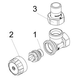 Schlösser Thermostatventil Standard, Eckform, DN 15, 1/2", vernickelt... SCHLOESSER-0047001550002 4044997140956 (Abb. 1)