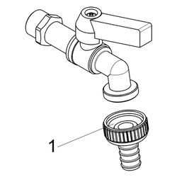 Schlösser Kugel-Auslaufhahn, schwer, mit Schlauchverschraubung, DN 20, 3/4", ... SCHLOESSER-0067402020001 4044997145081 (Abb. 1)