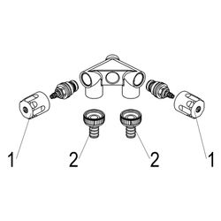 Schlösser Waschgeräte-Doppelventil mit Schlauchverschraubung und Designgriff ... SCHLOESSER-0071781550001 4044997176368 (Abb. 1)