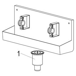 Schlösser Entleerungsrinne, 4-fach, mit Ablaufverschraubung, Dichtung und Bef... SCHLOESSER-0074800400001 4044997197042 (Abb. 1)