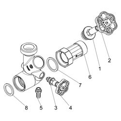 Schlösser Abzweig-T-Ventil, KFR-Ventil mit steigender Spindel, DN 40, Eingang... SCHLOESSER-0076004001001 4044997161388 (Abb. 1)