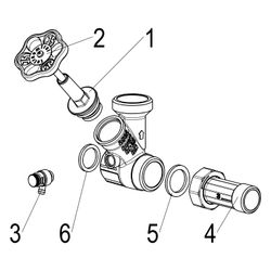 Schlösser Abzweig-T-Ventil, Freistromventil mit steigender Spindel, DN 25, Ei... SCHLOESSER-0075002502001 4044997146316 (Abb. 1)