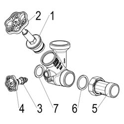 Schlösser Abzweig-T-Ventil, KFR-Ventil mit steigender Spindel, DN 32, Eingang... SCHLOESSER-0076003202001 4044997161371 (Abb. 1)