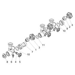 Schlösser ATV-Verteiler mit steigender Spindel, 5-fach, DN 32, Eingang 1 1/4"... SCHLOESSER-0075553201001 4044997227503 (Abb. 1)