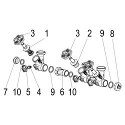 Schlösser ATV-Verteiler mit steigender Spindel, 5-fach, DN 32, Eingang 1 1/4"... SCHLOESSER-0075553202001 4044997187173 (Abb. 1)