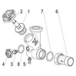 Schlösser Abzweig-T-Ventil, KFR-Ventil mit steigender Spindel, DN 40, Eingang... SCHLOESSER-0076004002001 4044997161395 (Abb. 1)