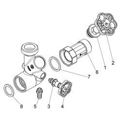 Schlösser Abzweig-T-Ventil, Freistromventil mit nichtsteigender Spindel, DN 3... SCHLOESSER-0077003201001 4044997181577 (Abb. 1)