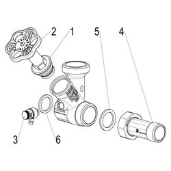 Schlösser Abzweig-T-Ventil, Freistromventil mit nichtsteigender Spindel, DN 2... SCHLOESSER-0077002502001 4044997187227 (Abb. 1)