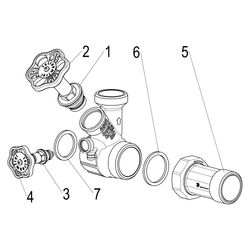 Schlösser Abzweig-T-Ventil, Freistromventil mit nichtsteigender Spindel, DN 2... SCHLOESSER-0077002504001 4044997176764 (Abb. 1)