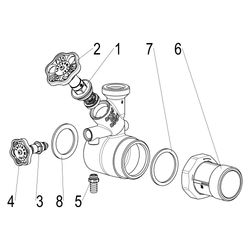 Schlösser Abzweig-T-Ventil KFR, Freistromventil mit nichtsteigender Spindel, ... SCHLOESSER-0078002505001 4044997161661 (Abb. 1)