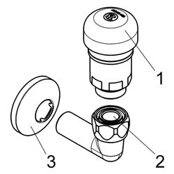 Schlösser Rohrbelüfter Bauform D, mit Anschlussbogen und Rosette, DVGW-geprüf... SCHLOESSER-0082111550001 4044997184431 (Abb. 1)