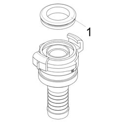 Schlösser Schnellkupplung mit Kontermutter, DN 25, 1", KTW und W270, Messing... SCHLOESSER-GA33403000001 4044997162460 (Abb. 1)