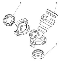Schlösser Y-Verteiler komplett mit drei Schnellkupplungen, KTW und W270... SCHLOESSER-GA34993000001 4044997164006 (Abb. 1)