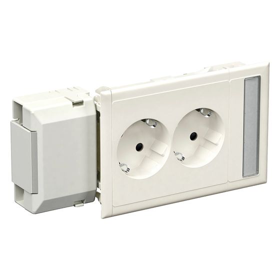 Schneider Electric Doppelsteckdose Thorsman, 250V 16A, PC/ABS, Weiß
