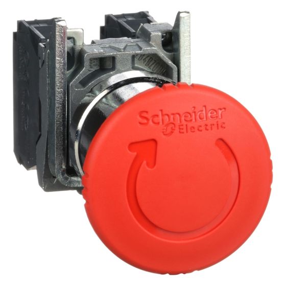 Schneider Electric Not-Aus-Taster Harmony XB4, 22,5mm, 1S+1Ö, Dreh-Entriegelung, 40mm, Rot