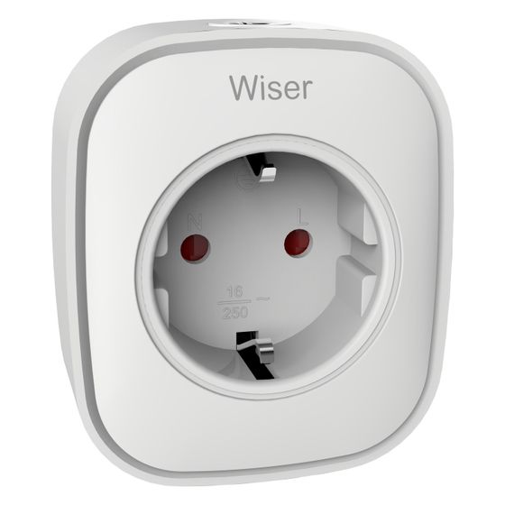 Schneider Electric Smart Plug Wiser CCTFR6501, 3.000 W, Thermoplastisch, Weiß