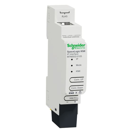 Schneider Electric IP-Schnittstelle SpaceLogic KNX MTN6502-0105, 1 TE, 10/100 Mbit/s, Kunststoff, Weiß