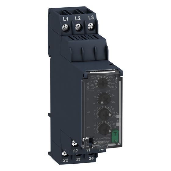 Schneider Electric 3-Phasen-Steuerrelais Harmony RM22TR33, 3 Phasen, 2 Wechslerkontakte, 90x22,5x73mm