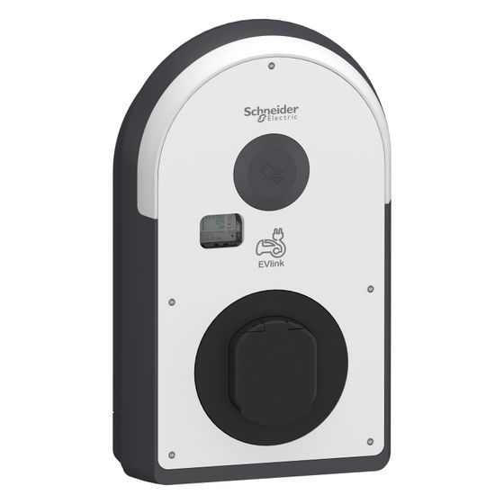 Schneider Electric Ladestation EVlink Pro AC EVB3I22N40M, 22kW IP55 IK10, Kunststoff, Dunkelgrau/Schwarz/Weiß