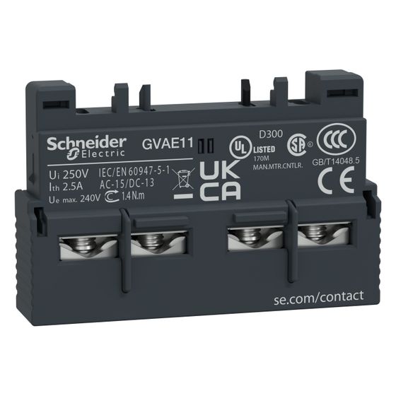 Schneider Electric Hilfsschalterblock TeSys Deca GVAE11, 1S+1Ö, 11x45x29mm, Dunkelgrau
