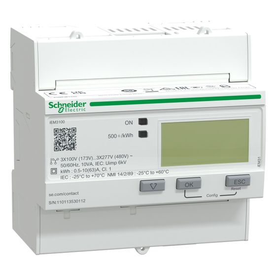 Schneider Electric Energiezähler Acti9 iEM3100, 63A, Weiß