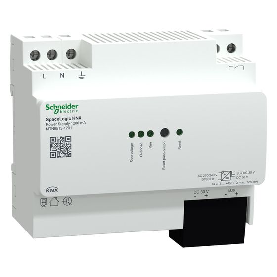 Schneider Electric KNX-Spannungsversorgung SpaceLogic KNX MTN6513-1201, 1280mA, 90x108x65mm, Weiß
