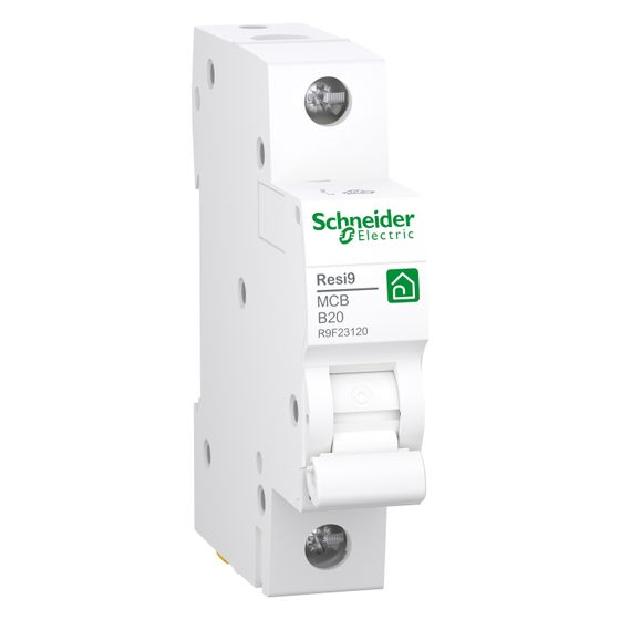 Schneider Electric Leitungsschutzschalter Resi9 R9F23120, 20A, 1-polig, B, 6kA, Weiß