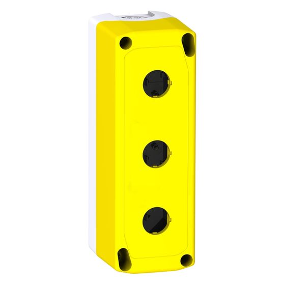 Schneider Electric Leergehäuse Harmony XALF, 3 Befehlsstellen, 22,5mm, 196x68x77mm, Polykarbonat, Gelb, XALFK03