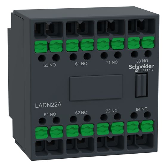 Schneider Electric Hilfsschalterblock TeSys Deca LADN22A, 2S+2Ö, 48x44x42mm, Dunkelgrau