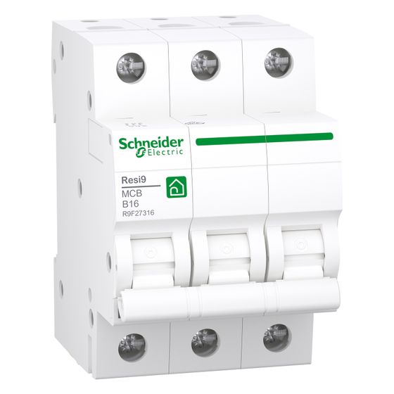 Schneider Electric Leitungsschutzschalter Resi9 R9F27316, 3P 16A B 10kA, Weiß