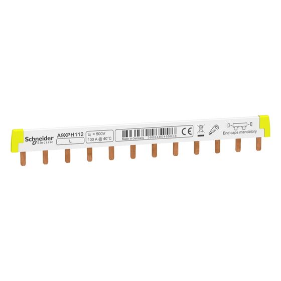 Schneider Electric Kammschiene Acti9 A9XPH112, 100A, 1P, 12TE, 220mm, Weiß