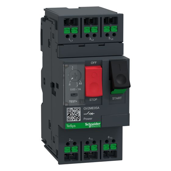 Schneider Electric Motor-Leistungsschalter TeSys Deca GV2ME05A, 0,63-1A, Dunkelgrau