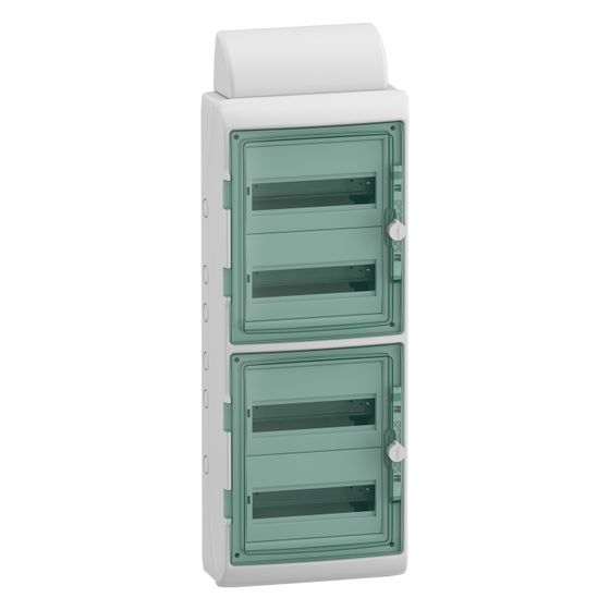 Schneider Electric Feuchtraumverteiler Mureva 13988, 4x12 Module, 939x340x164mm, Kunststoff, Grau