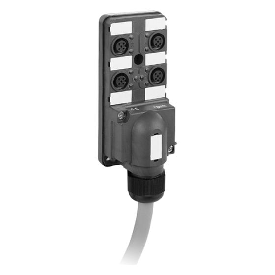 Schneider Electric Passive dezentrale E/A-Verteilerbox Advantys ABE9, 4 Kanäle, 10m Kabel, M12, Kunststoff, ABE9C1240L10