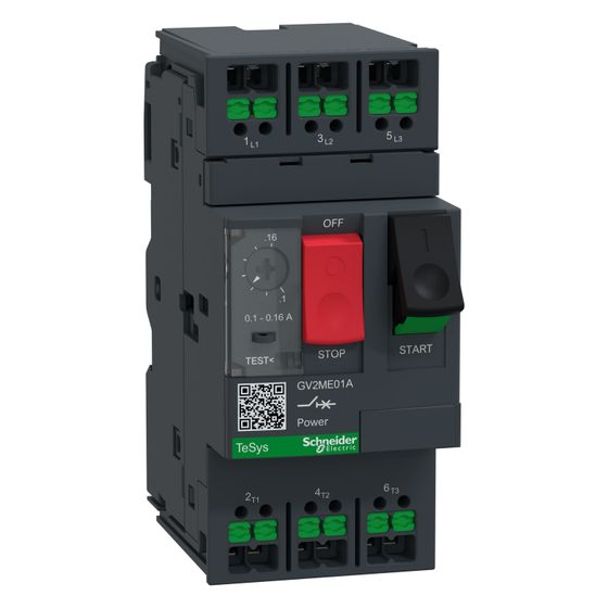 Schneider Electric Motor-Leistungsschalter TeSys Deca GV2ME01A, 0,1-0,16A, Dunkelgrau