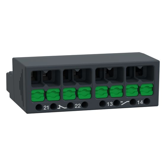 Schneider Electric Hilfsschalterblock TeSys Deca GVAE11A, 1S+1Ö, Frontmontage, Dunkelgrau
