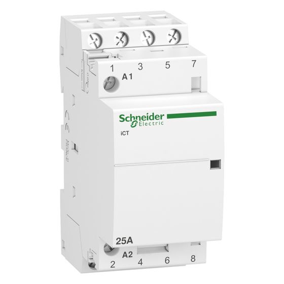 Schneider Electric Installationsschütz Acti9 iCT A9C20834, 25A 4S 220-240V AC, Weiß