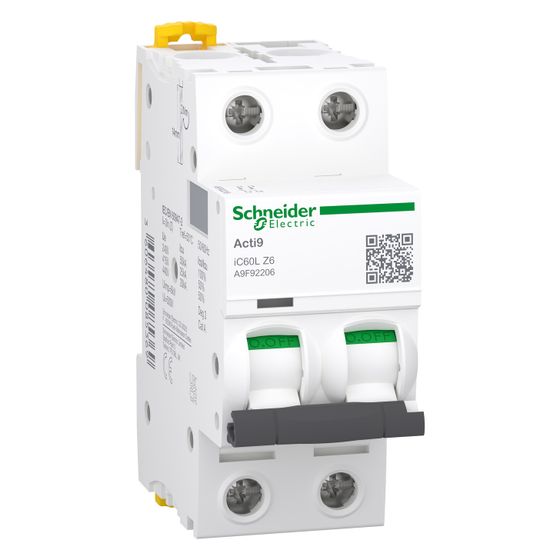 Schneider Electric Leitungsschutzschalter Acti9 iC60L 2P 6A Z, 25kA, Weiß