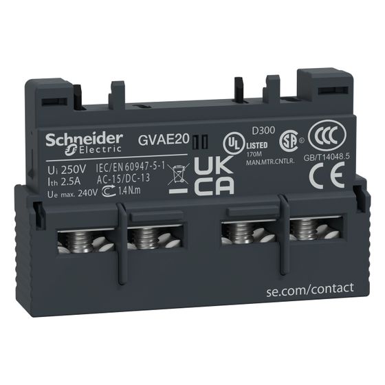 Schneider Electric Hilfsschalterblock TeSys Deca GVAE20, 2S, 11x45x29mm, Dunkelgrau