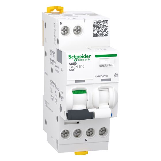 Schneider Electric Fehlerlichtbogen-Schutzeinrichtung Acti9 iC40N A9TPD4610, 1P+N 10A B, Weiß