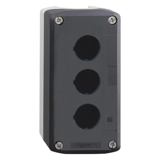 Schneider Electric Leere Steuerstation Harmony XALD XALD03, 3 Aussparungen, 136x68x53mm, Polykarbonat, Dunkelgrau/Hellgrau