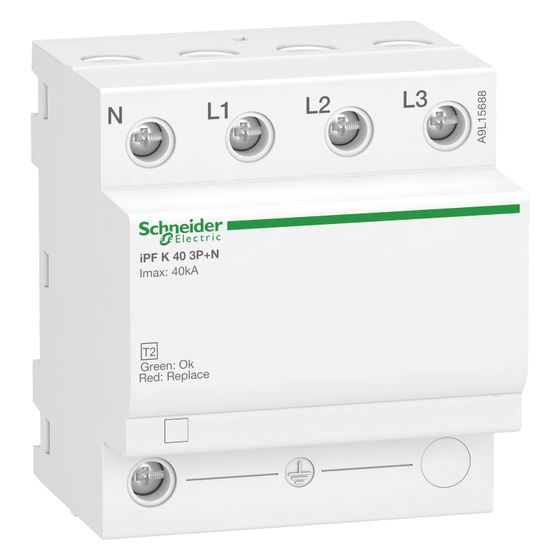 Schneider Electric Überspannungsableiter Acti9 iPF K 40 3P+N, 400V, 40kA, 81x72x69mm, Weiß