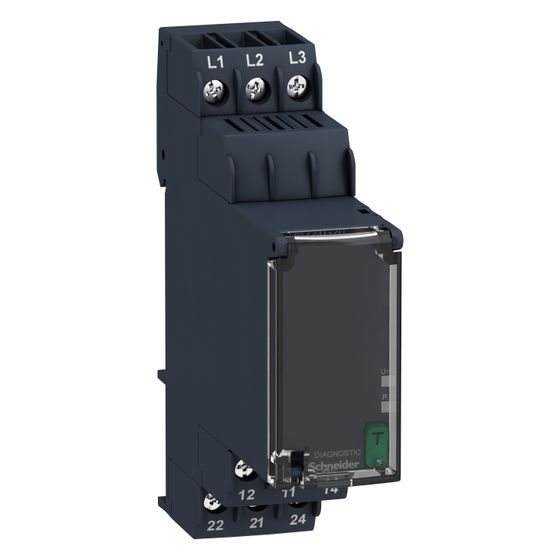Schneider Electric 3-Phasen-Steuerrelais Harmony RM22TG20, 208-480V AC, 2 Wechslerkontakte, 90x22,5x73mm
