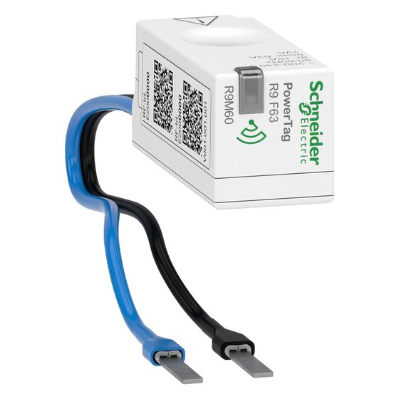 Schneider Electric Energiesensor PowerTag Resi9 R9M60, 63A, 1P+N, 18x20x42,6mm, Weiß